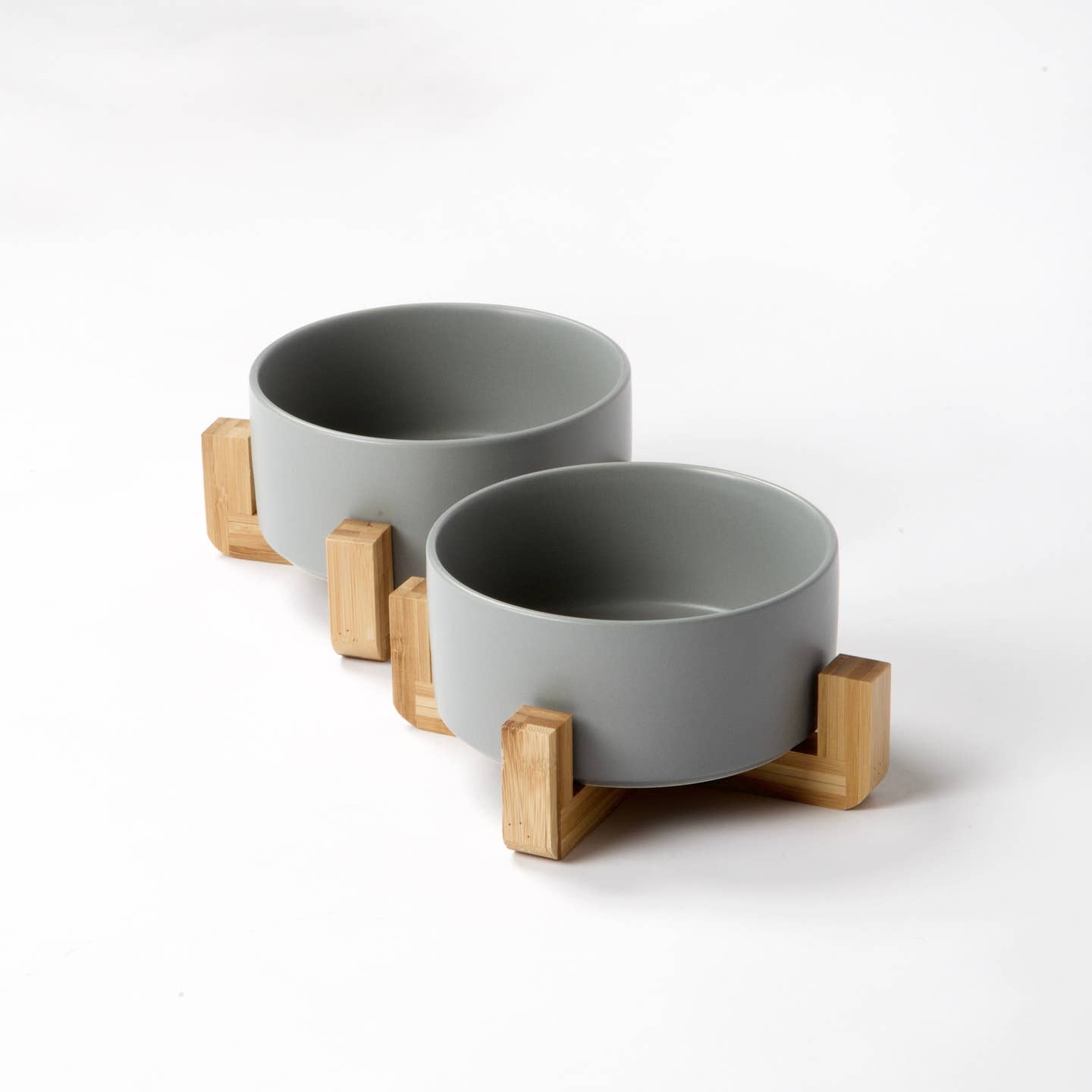 Dog Bowl with Wooden Stand