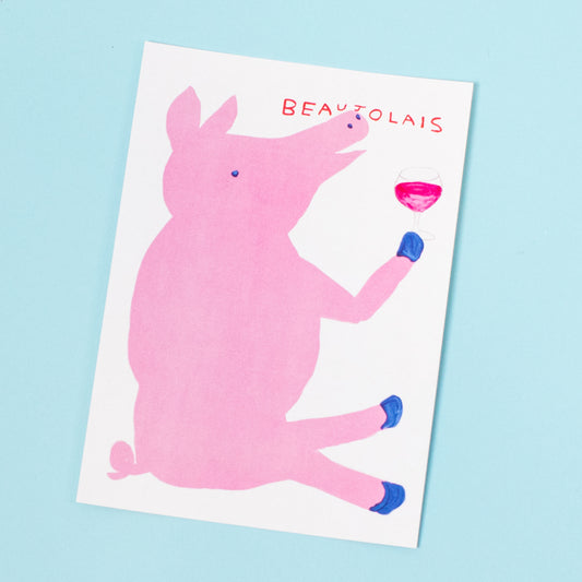 David Shrigley "BEAUJOLAIS" Postcard