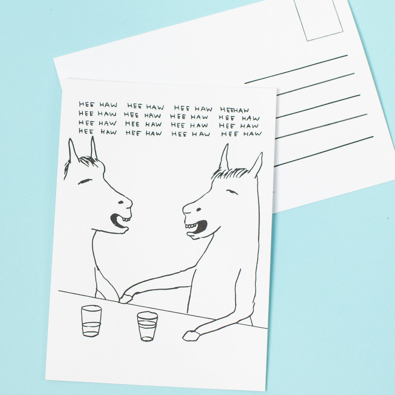 David Shrigley "HEE HAW" Postcard